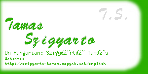 tamas szigyarto business card